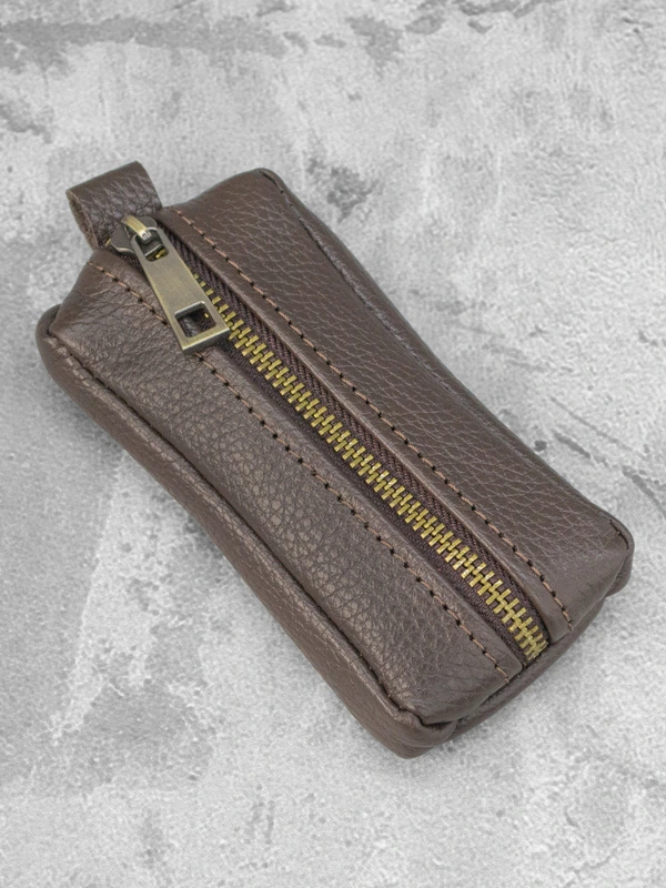 Шкіряна ключниця для чоловіків та жінок, Коричневий — FAMK