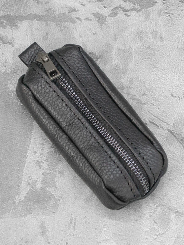 Шкіряна ключниця для чоловіків та жінок, Чорний — FAMK