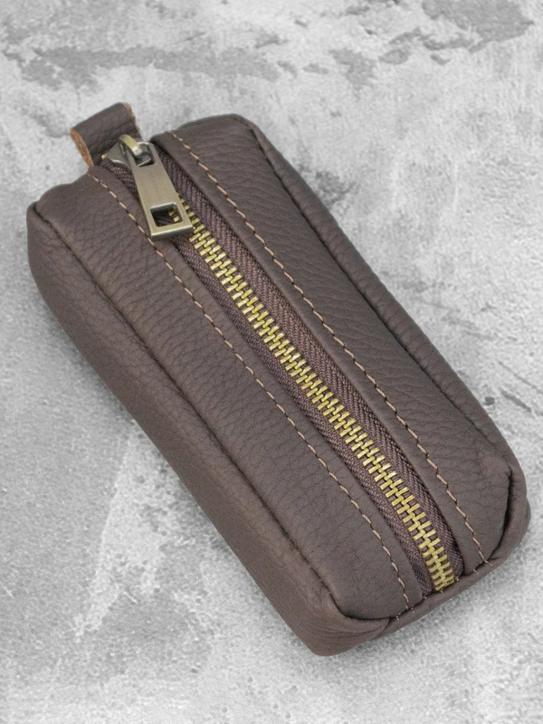 Шкіряна ключниця для чоловіків та жінок, Коричневий матовий — FAMK