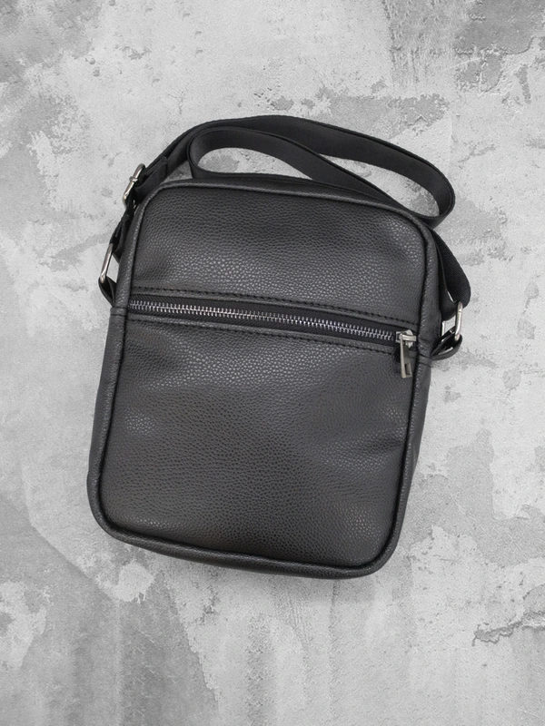 Чоловіча сумка месенджер (через плече) з екошкіри, Чорний