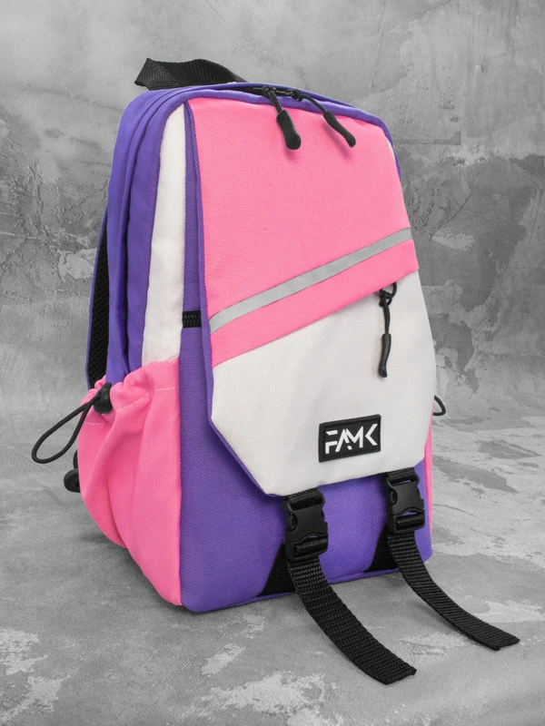 Рюкзак-сумка слінг на одне плече FAMK фіолетовий/рожевий