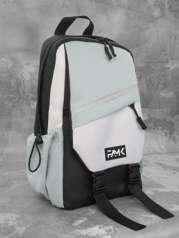 Рюкзак-сумка слінг на одне плече FAMK чорний/сірий