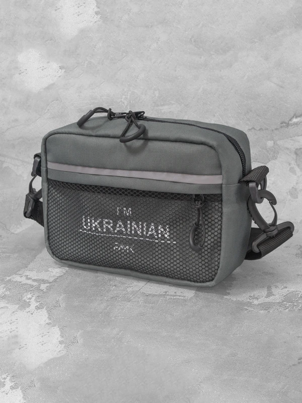 Сумка через плече для чоловіків та жінок FAMK CBR3 , Темно-сірий