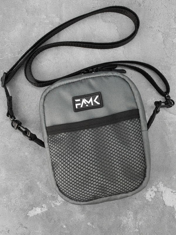 Маленька сумка месенджер (через плече) для чоловіків та жінок FAMK MBR5 , Темно-сірий