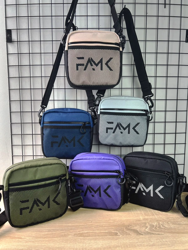 Сумка через плече для чоловіків та жінок FAMK SQR4 , Сірий