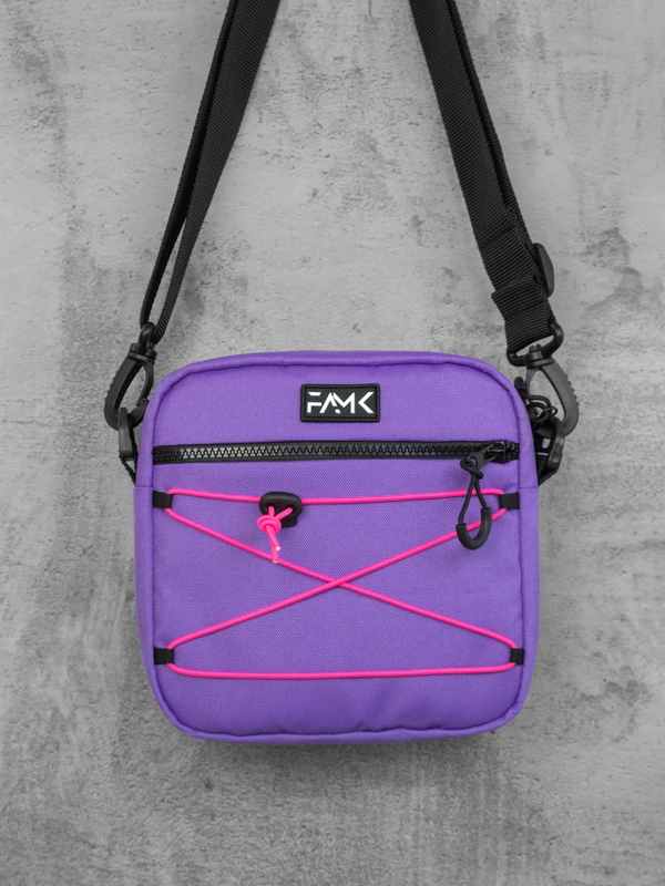 Сумка через плече (месенджер) для чоловіків та жінок FAMK SQR4-r, Фіолетовий