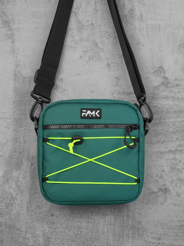 Сумка через плече (месенджер) для чоловіків та жінок FAMK SQR4-r, Темно-зелений