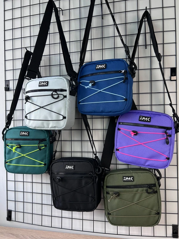 Сумка через плече (месенджер) для чоловіків та жінок FAMK SQR4-r, Сірий