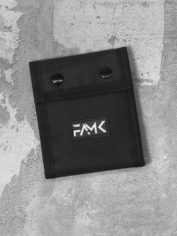 Гаманець (портмоне) на кнопках для чоловіків та жінок FAMK Tri-fold , Чорний