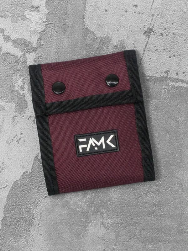 Гаманець (портмоне) на кнопках для чоловіків та жінок FAMK Tri-fold , Бордовий