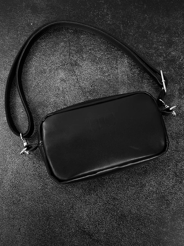 Жіноча сумка крос-боді (через плече) з натуральної шкіри розмір S, Чорний