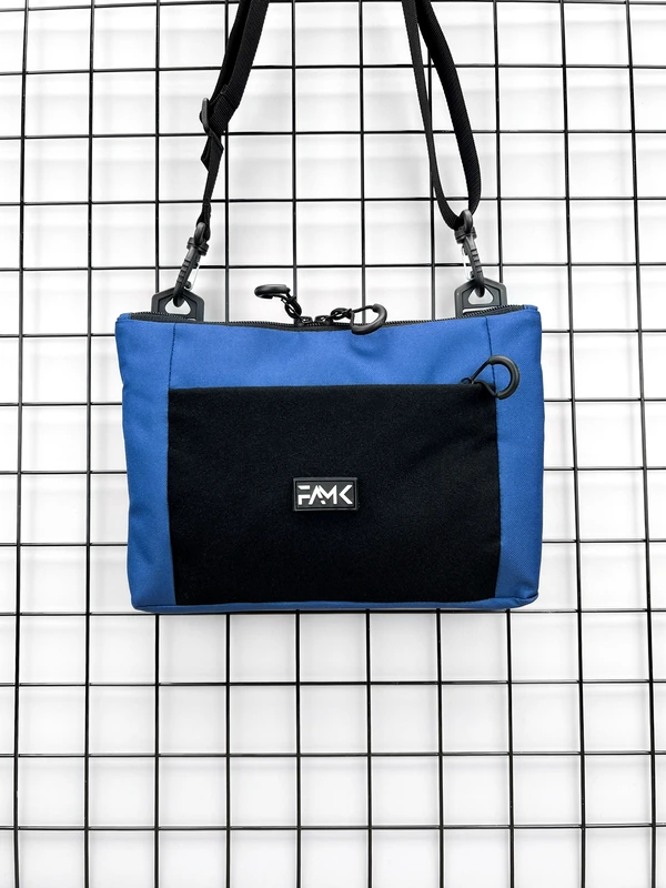 Сумка плоска через плече з велкро панель (месенджер, планшетка) для чоловіків та жінок, Синій — FAMK