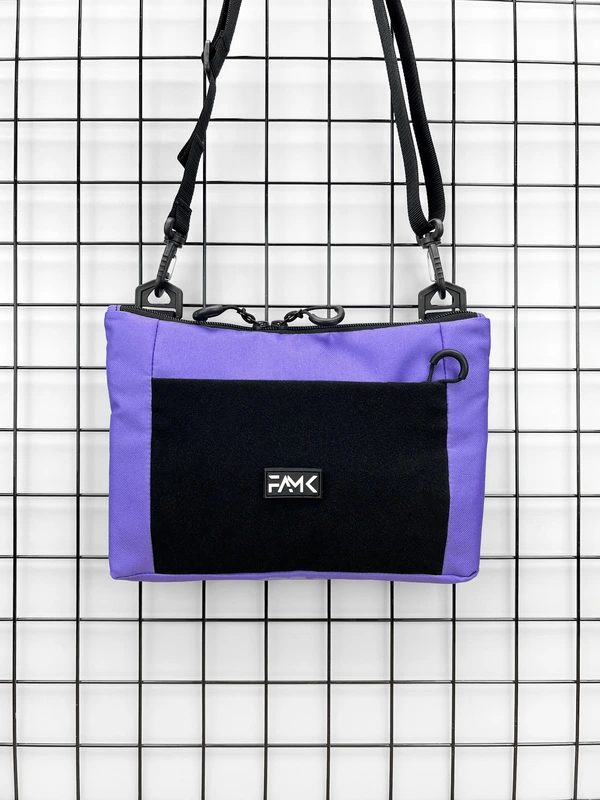 Сумка плоска через плече з велкро панель (месенджер, планшетка) для чоловіків та жінок, Фіолетовий — FAMK