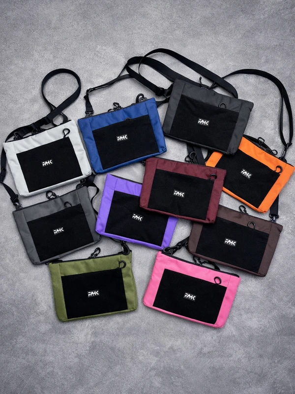 Сумка плоска через плече з велкро панель (месенджер, планшетка) для чоловіків та жінок, Помаранчевий — FAMK