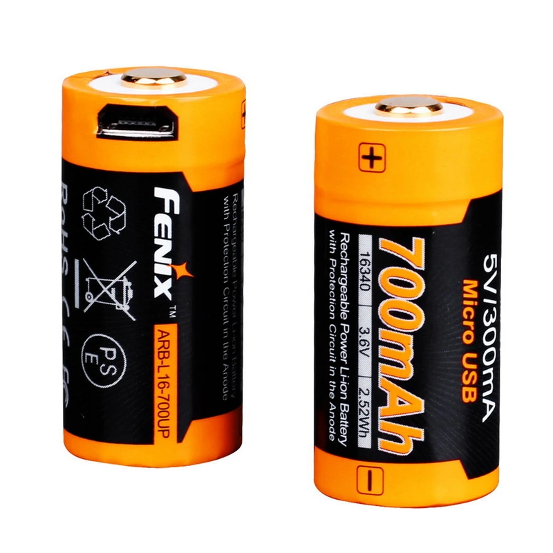 Акумулятор 16340 Fenix 700 UP mAh Li-ion micro usb зарядка — Fenix