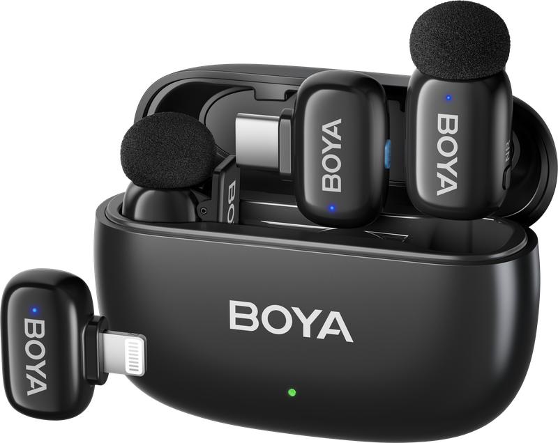 Бездротовий петличний мікрофон Boya mini 2-01 Type-C/Lightning Black