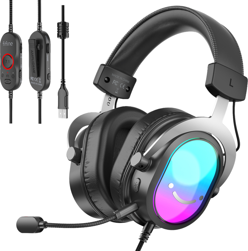 Навушники Fifine H16 7.1 Black RGB — Fifine