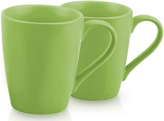Набір 2 керамічні кружки Fissman Sunshine 300мл, зелені