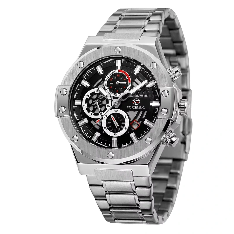 Forsining 6914 Silver-Black Steel