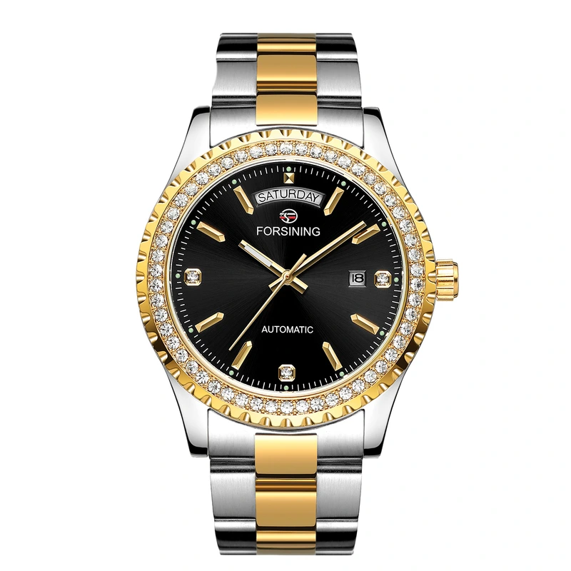 Forsining 6919 Silver-Gold-Black Steel