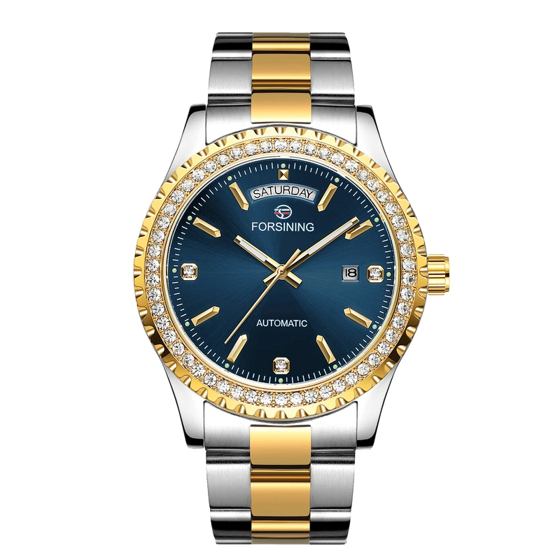 Forsining 6919 Silver-Gold-Blue Steel