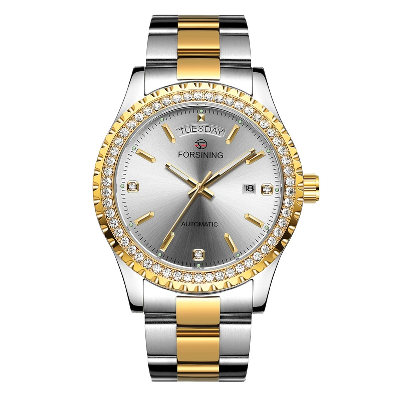 Forsining 6919 Silver-Gold-White Steel