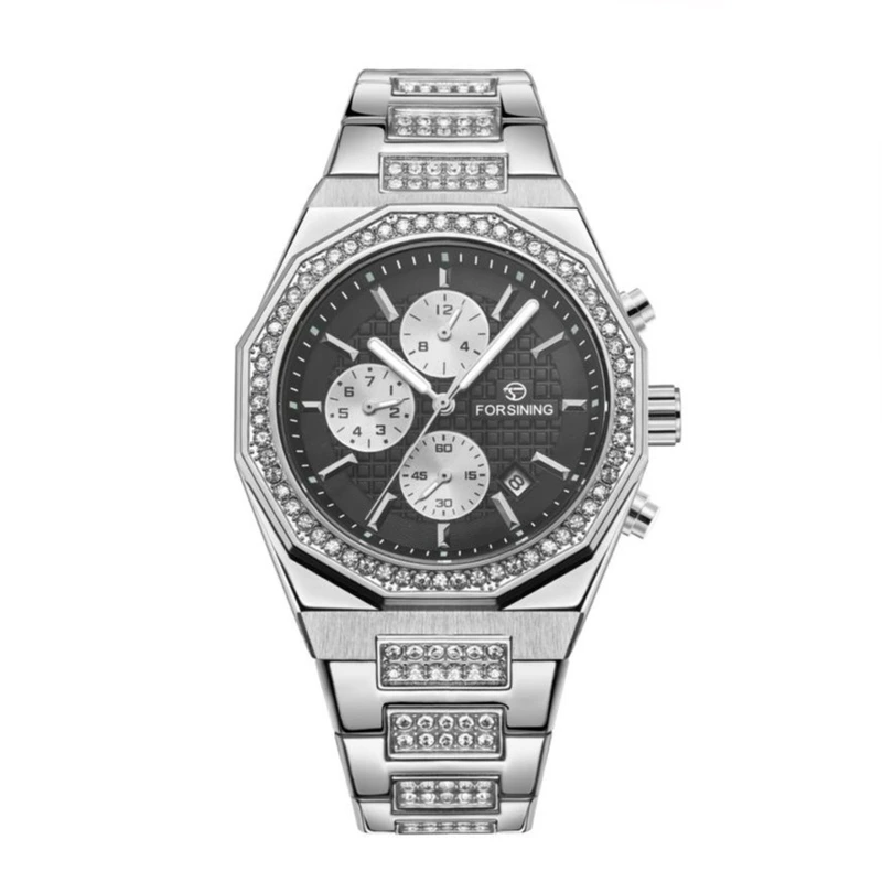 Forsining 8314 Silver-Black Steel