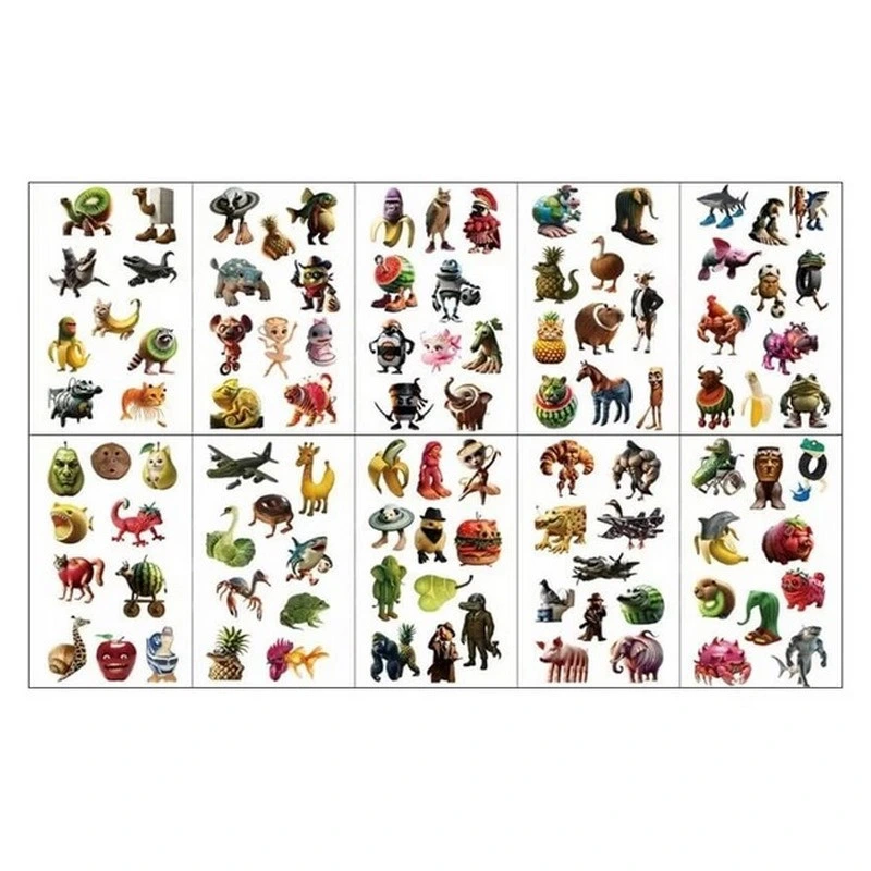 Дитячі тимчасові тату "Італійський брейнрот" Italian-brainrot-tattoo-1, 12х7 см