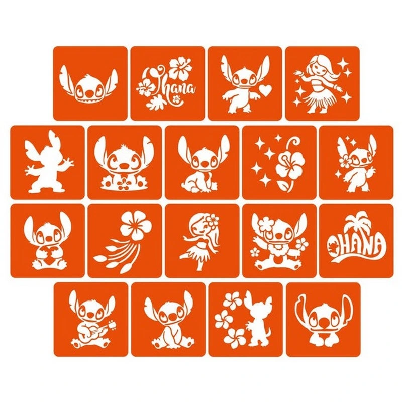 Набір трафаретів для біо-тату "Ліло і Стіч" lilo_stich_5x5_18_1 — Fresh Tattoo