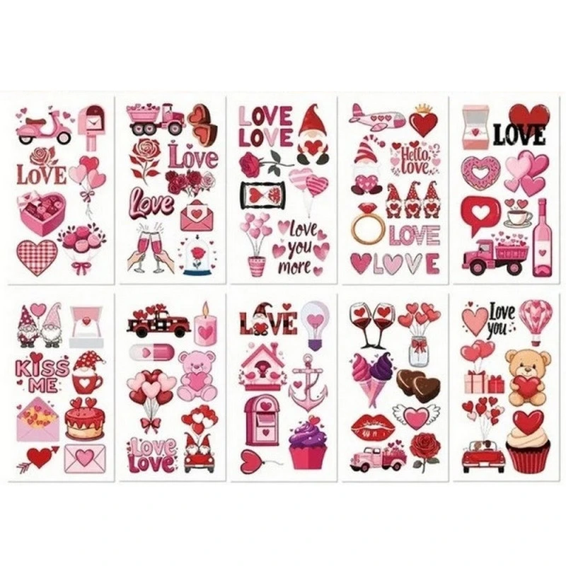 Набір тимчасових тату "Кольорові міні №2" color-tattoo-mini-set-2-30-F30, 30 штук, розмір 9,5 х 9,5 см — Fresh Tattoo
