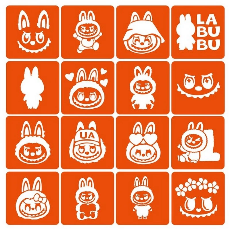 Набір трафаретів для біо-тату "Labubu" labubu _simple-16 — Fresh Tattoo