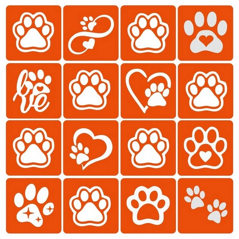 Набір трафаретів для біо-тату "Таба лапки" taba-lapki-16