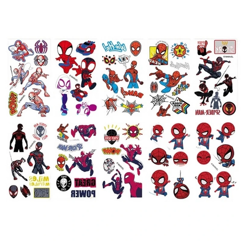 Набор временных татуировок "Человек-паук" Fresh Tattoo Spiderman-tattoo-mini-set-1-10, 10 штук, разм — Fresh Tattoo