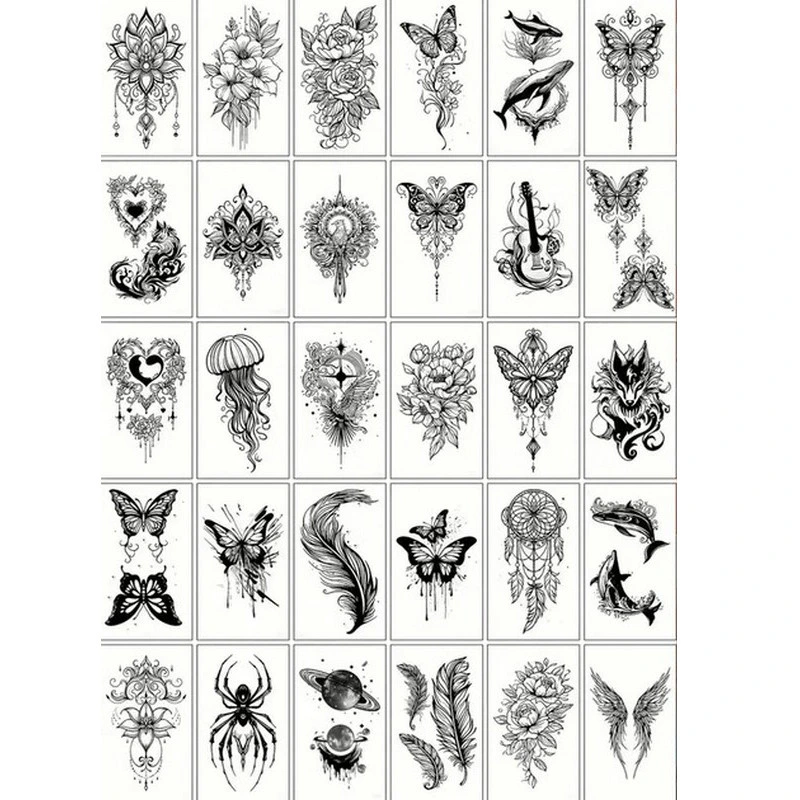 Набір дитячих тимчасових татуювань "Чорні міні №4" black-tattoo-mini-set-4-H