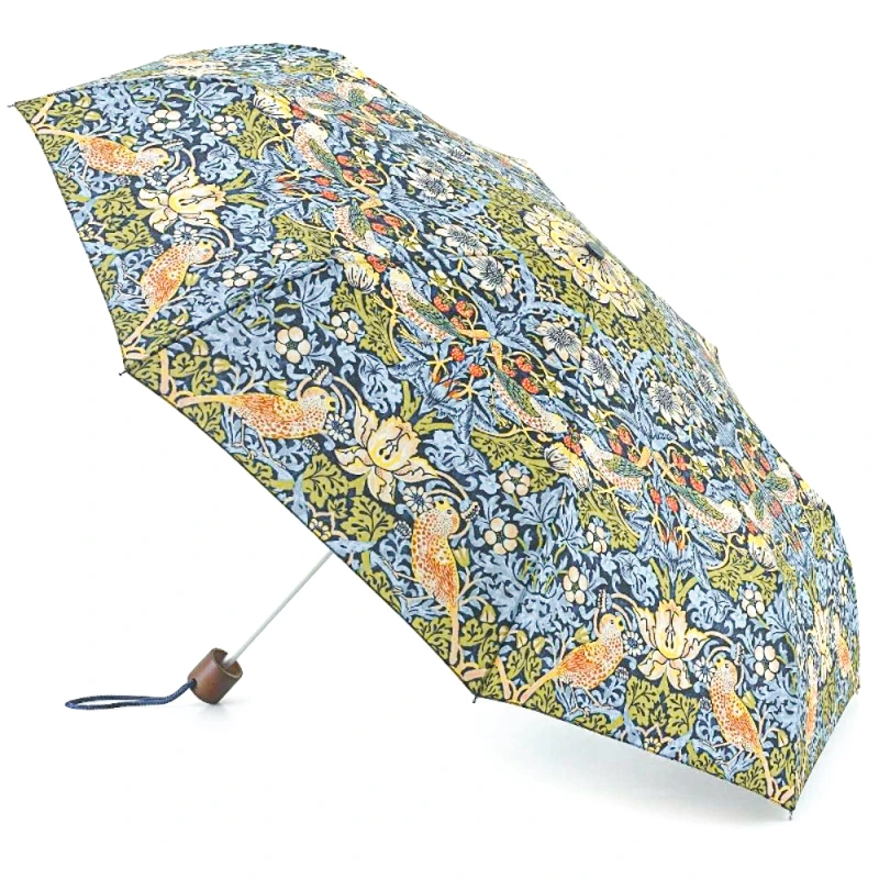 Парасолька жіноча Fulton L907-040669 Morris & Co. Minilite-2 UV Strawberry Thief (Полуничний злодій)