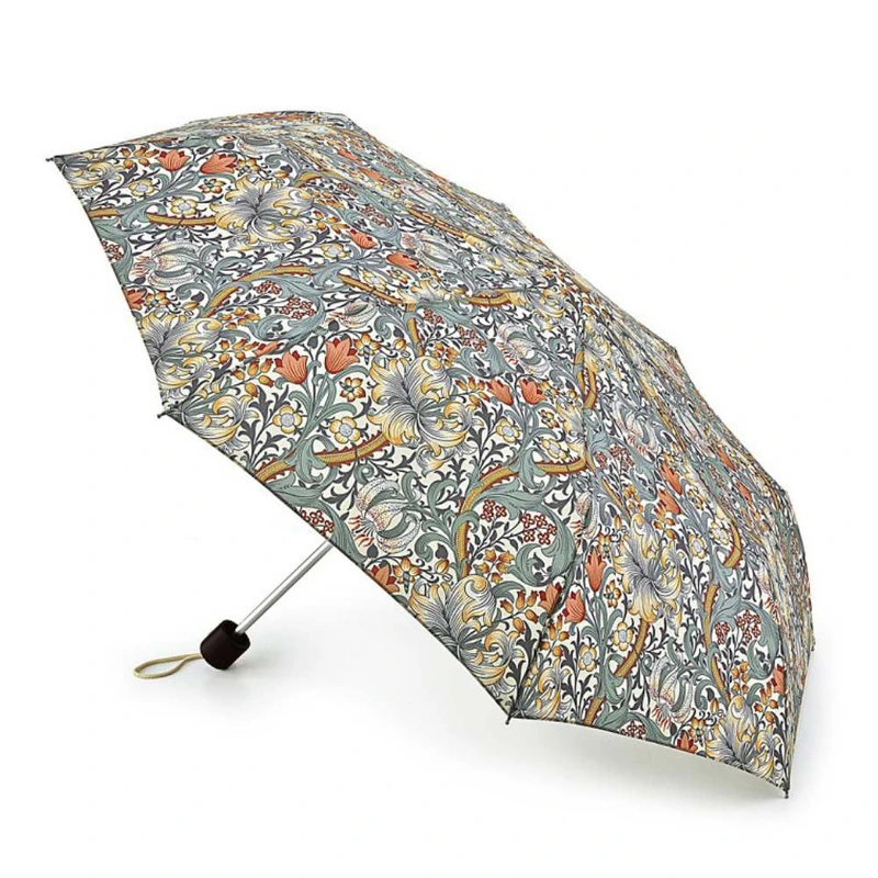 Парасолька жіноча Fulton L907-039571 Morris & Co. Minilite-2 UV Minor Golden Lily Slate Manilla (Золота лілія)
