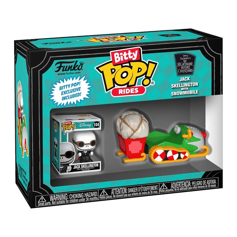 Набір фігурок BITTY POP! Ride серії "Жах перед Різдвом" - ДЖЕК СКЕЛЛІНГТОН І СНІГОХІД