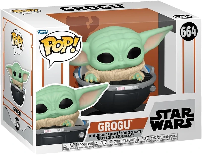 Малюк Ґрогу у візочку - Funko POP Star Wars The Mandalorian Grogu in Hover-Pram #664