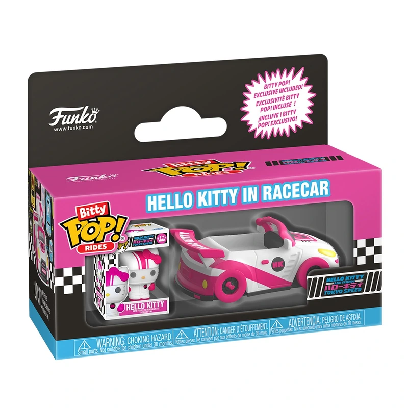 Набір фігурок BITTY POP! Rides серії "Sanrio" - ХЕЛОУ КІТТІ ТА ПЕРЕГОНОВИЙ АВТОМОБІЛЬ