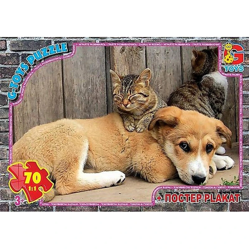 Дитячий пазл "Домашні улюбленці" AN136 плакат 70 елементів — G-Toys