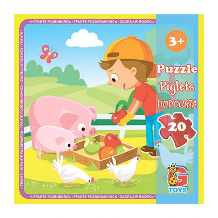 Пазли дитячі "Ферма" LA09, 20 елементів — G-Toys