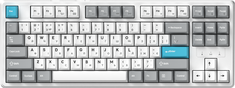 Бездротова механічна клавіатура GamePro Asgard Ragnar (MK285WH)