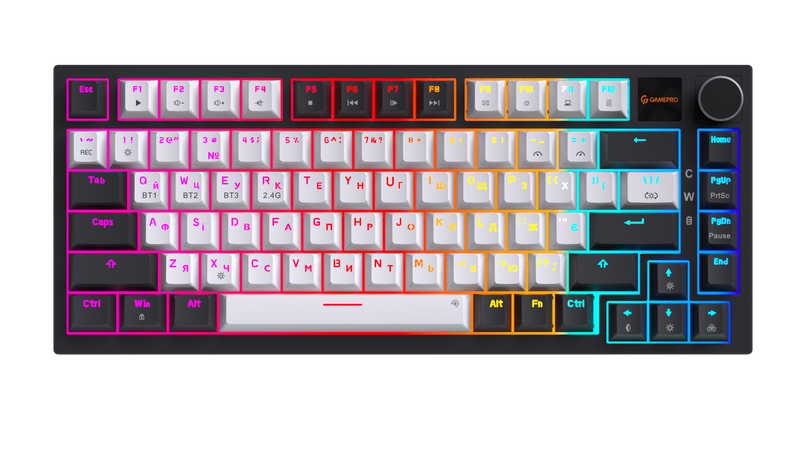 Бездротова механічна клавіатура GamePro Asgard Valhalla Pro (MK160W-D-Pro) 75% Rainy switches