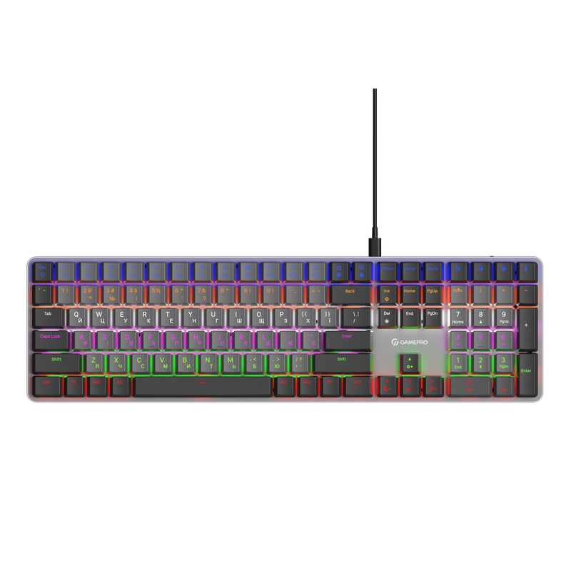 Дротова механічна клавіатура GamePro MK145R Red Switch Low Profile Dark Gray — GamePro