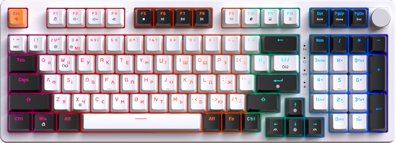 Дротова механічна клавіатура GamePro MK170W (Red) з Hot-Swap RGB White — GamePro