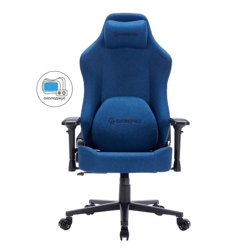 Крісло ігрове GamePro FGC750DB Fabric Dark Blue — GamePro