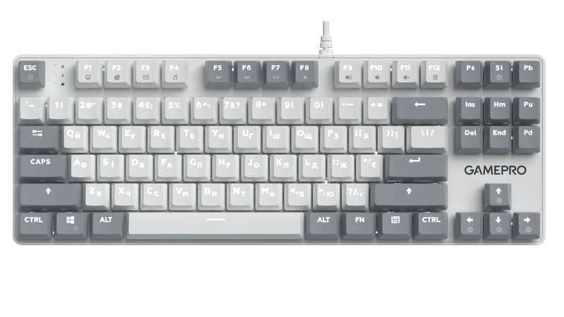 Дротова механічна клавіатура GamePro Genesis Metallic (MK110W) 87% Red switches