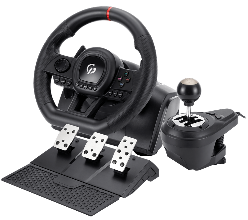 Ігрове кермо GamePro RW038PM з педалями та коробкою передач PC/XBOX360/XBOXONE/SWITCH/PS3/PS4 — GamePro