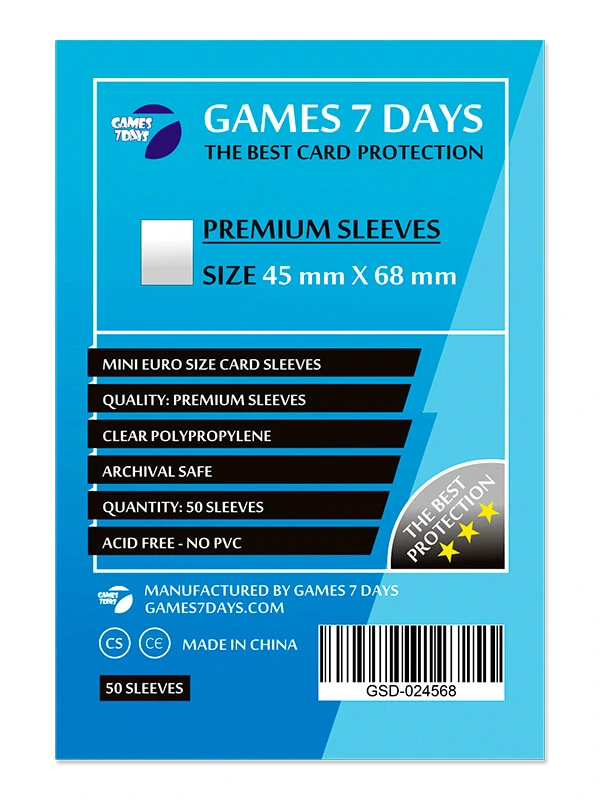 Протектори Games7Days (45 x 68 мм) Premium Mini Euro (50 шт)