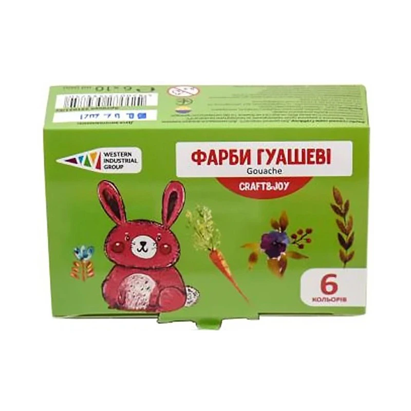 Дитячі гуашеві фарби "Graft&Joy" 221031/Cr 6 кольорів, по 10 мл — ГАММА'UA